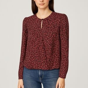 Max Cocos Faux Wrap Blouse with Mandarin Collar